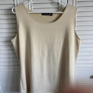 Notations Beige Sleeveless Tank Top